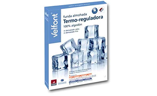 Velfont Funda Almohada Termo-reguladora microclima Constante, ni Demasiado Calor ni Demasiado Frio Todas Las Medidas (90cm)