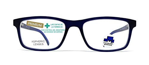 VENICE EYEWEAR OCCHIALI | Gafas con Filtro Luz Azul, Ordenador Gaming Móvil, Protección Antifatiga - Venice Coti Dioptría (1-1,50-2 - 2,50-3 - 3,50) (Azul, Sin Graduación +0,00)