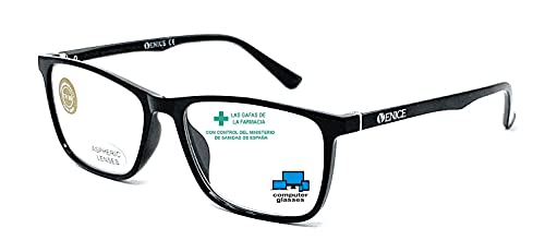 VENICE EYEWEAR OCCHIALI | Gafas de lectura con filtro bloqueo de luz azul para gaming, ordenador, móvil. Anti fatiga professional ULTRALIGERAS y resistentes (Negro con bloqueo de luz azul, +2.50)