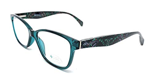 VENICE EYEWEAR OCCHIALI | Gafas de lectura presbicia Mujer Diseño en Colores: Verde, Rojo, Rosa, Negro. VENICE YULIA - Dioptrías: 1 a 3,5 (green, 2.50)