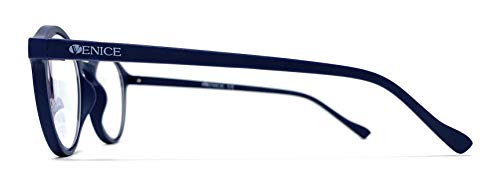 VENICE EYEWEAR OCCHIALI | New Model Gafas de lectura con filtro bloqueo de luz azul para gaming, ordenador, móvil. Anti fatiga Lennon Professional Executive UNISEX venice Azul Marino, 2.00)