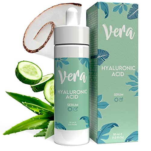 Vera Serum Acido Hialuronico Puro Orgánico con Vitamina C Facial - Serum Vitamina C y Ácido Hialurónico, Hidratación Profunda Facial - Serum Facial Acido Hialuronico y Vitamina C para la Cara, 30ml