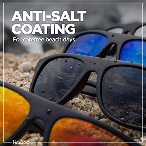 Verdster Gafas de Sol para Mujer No Polarizadas Retro Cuadradas Clásicas Años 90 Gafas para Hombre Deporte Senderismo para Conducir Playa Islander Negro