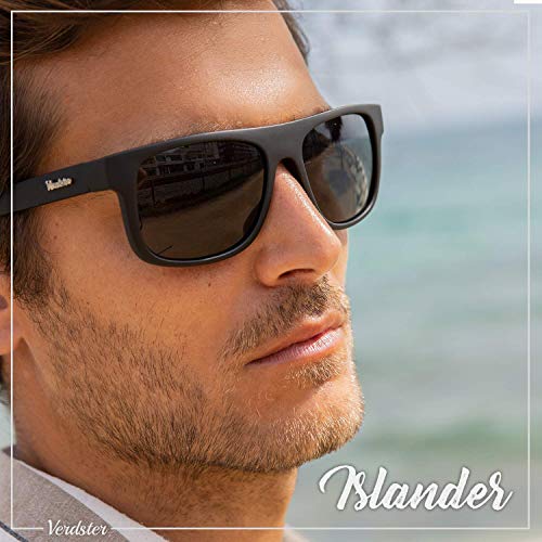 Verdster Gafas de Sol para Mujer No Polarizadas Retro Cuadradas Clásicas Años 90 Gafas para Hombre Deporte Senderismo para Conducir Playa Islander Negro