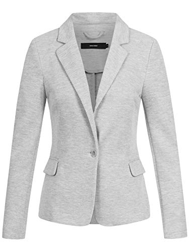 Vero Moda Vmjulia LS Blazer Dnm Noos Chaqueta, Gris (Light Grey Melange), 40 EU para Mujer