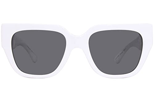 Versace Gafas de sol Marco Blanco, Lentes Gris Oscuro, 53MM