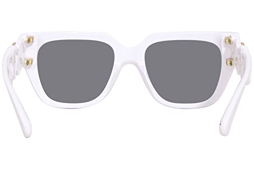 Versace Gafas de sol Marco Blanco, Lentes Gris Oscuro, 53MM