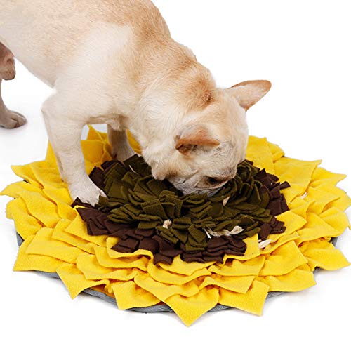 VICTORIE Alfombra para Perros Colchoneta Estera Mantas De Comida Olor Rompecabezas Interactivo Entrenamiento Jugar Juguetes Mascotas Gatos Helianto