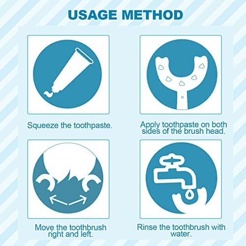 VIKASUN 6 Piezas Cepillo de Dientes en Forma de U para Niños, Cepillo de Dientes para Bebés, Cabezal de Silicona Suave de Calidad Alimentaria, Limpieza Integral, Encías de Masaje (2-12 años)