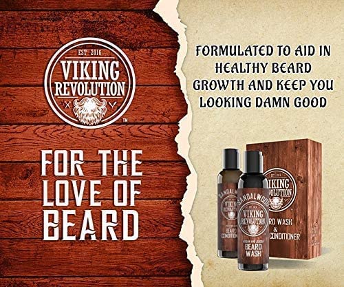 Viking Revolution Champu Barba Hombre Y Acondicionador Para Barba Con Aceite De Argán Y Jojoba 2x142g- Suaviza Y Fortalece - Champú Barba Natural Con Aceite Para Barba De Sándalo- Jabon Barba