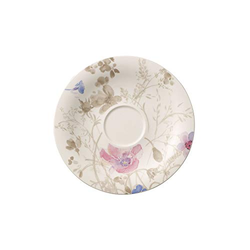 Villeroy & Boch Mariefleur Gris Basic Plato para taza, 19 cm, Porcelana Premium, Blanco/Colorido