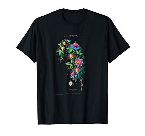 Vintage floral Flor de la pasión - Passiflora Camiseta