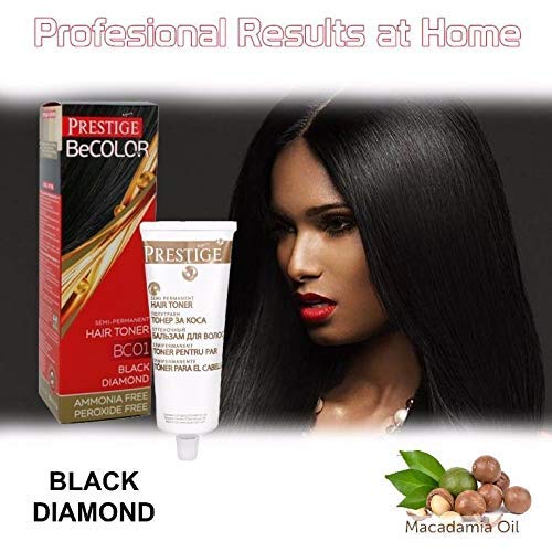 Vips Prestige - BeColor Tinte Semi Permanente Sin Amoniaco Sin Peroxide, Color Diamante Negro BC01