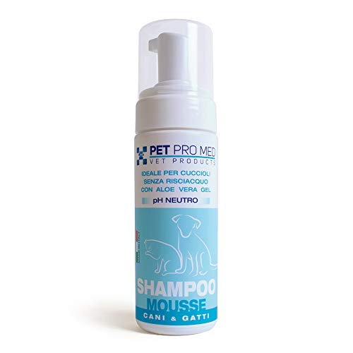 VIROSAC 140127 - Champú de Espuma para Perros y Gatos Pet Pro Med. Paquete de 150 ml con pH Neutro y Aloe Vera.