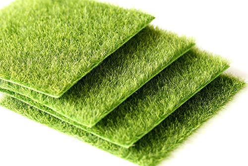 VOANZO Juego de 5 Alfombrillas de césped Artificial, simulación de Musgo Artificial de Plantas Verdes Falsas de césped sintético Realista, para Valla de Patio, decoración del hogar (30 x 30 cm)