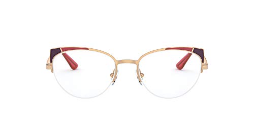 Vogue Marco de gafas de prescripción para mujer Vo4153 Metal Cat Eye, Oro rosa/rojo mate/lente demo,