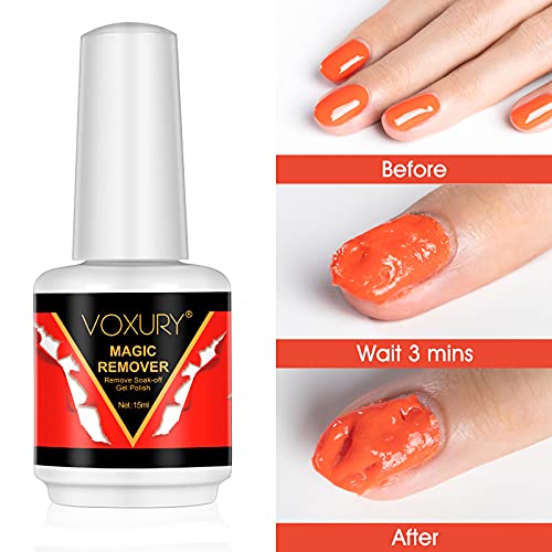 VOXURY Magic Remover Gel Polish Removedor Profesional de Esmalte de uñas Eliminador de esmalte rápido y fácil para laca de uñas 0.5 Fl Oz (01)