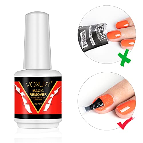 VOXURY Magic Remover Gel Polish Removedor Profesional de Esmalte de uñas Eliminador de esmalte rápido y fácil para laca de uñas 0.5 Fl Oz (01)