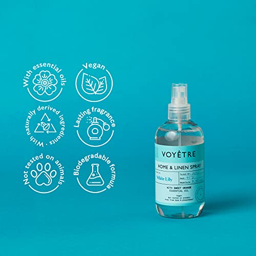 Voyetre Home & Linen Spray - Vegano, derivado naturalmente, no probado en animales, fórmula biodegradable - 250 ml (lirio blanco)