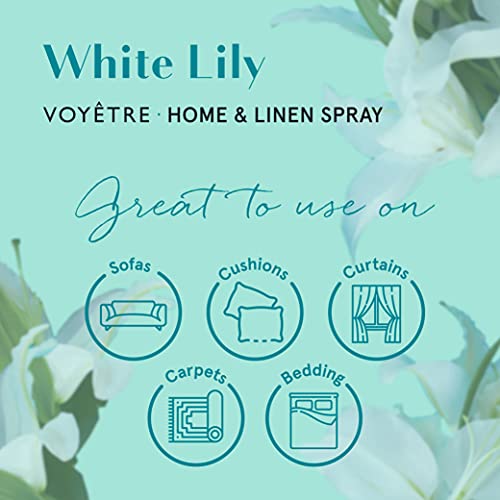 Voyetre Home & Linen Spray - Vegano, derivado naturalmente, no probado en animales, fórmula biodegradable - 250 ml (lirio blanco)