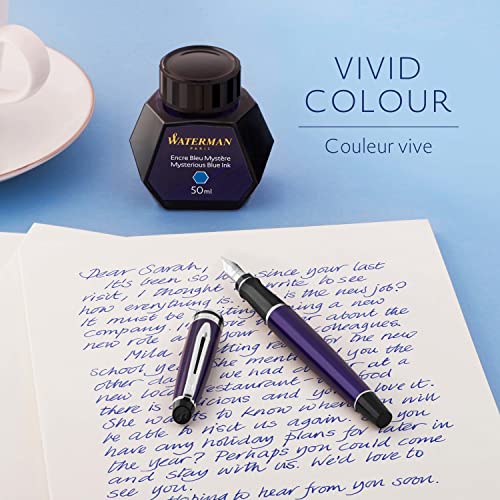 Waterman tinta para pluma estilográfica, azul misterioso, frasco de 50 ml