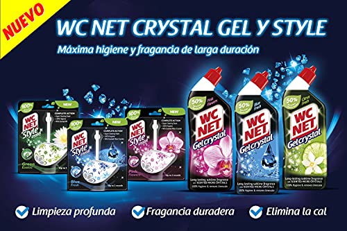 WC Net - Style Crystal, Colgador WC Perfuma y Desinfecta, Aroma Green Exotic, 1 Pastilla