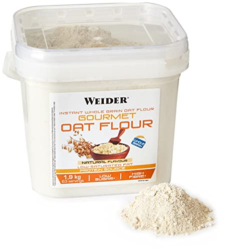 Weider Oat Gourmet. Harina de Avena Integral. Fuente de proteína con bajo contenido en azúcares. Sabor Neutro (1,9 kg)