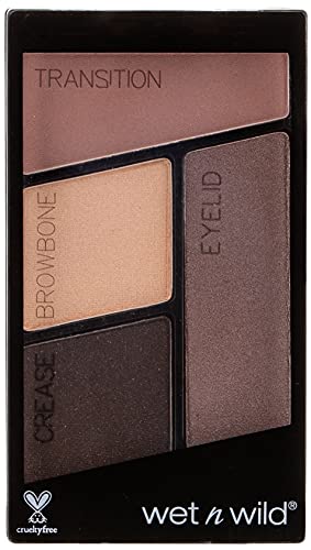 Wet n Wild - Color Icon Eyeshadow Quads - Pequeña Paleta de Sombras de Ojos con una Mezcla de Sombras Brillantes y Mates, de Larga Duración y Fáciles de Mezclar - Silent Treatment