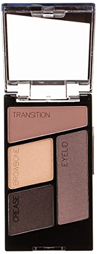 Wet n Wild - Color Icon Eyeshadow Quads - Pequeña Paleta de Sombras de Ojos con una Mezcla de Sombras Brillantes y Mates, de Larga Duración y Fáciles de Mezclar - Silent Treatment