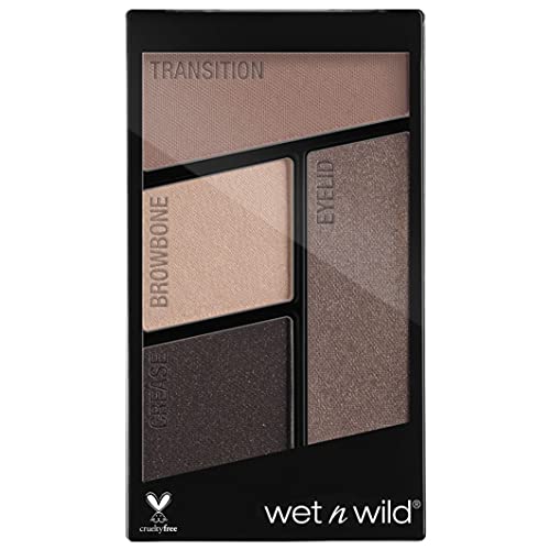 Wet n Wild - Color Icon Eyeshadow Quads - Pequeña Paleta de Sombras de Ojos con una Mezcla de Sombras Brillantes y Mates, de Larga Duración y Fáciles de Mezclar - Silent Treatment