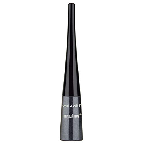 Wet n Wild - MegaLiner Liquid Eyeliner - Delineador Líquido Negro con Aplicador Flexible - Maquillaje para Ojos - Fórmula Pigmentada y Fluida de Secado Rápido - Black - 1 Unidad