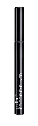 Wet n Wild - ProLine Felt Tip Eyeliner - Delineador Negro con Punta Fina y Suave de Fieltro - Maquillaje para Ojos - Control Extremo, Fórmula Pigmentada y Fluida - Black - 1 Unidad