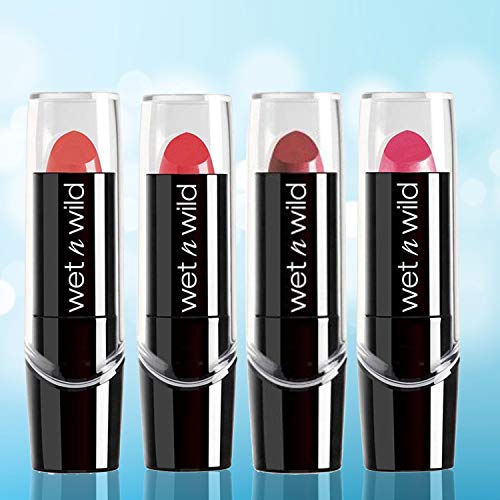 Wet n Wild - Silk Finish Lipstick - Barra de Labios con Color Intenso, Cremoso y Suave - con Aloe Vera, Aceite de Macadamia y Vitaminas A y E - Hot Paris Pink - 1 Unidad