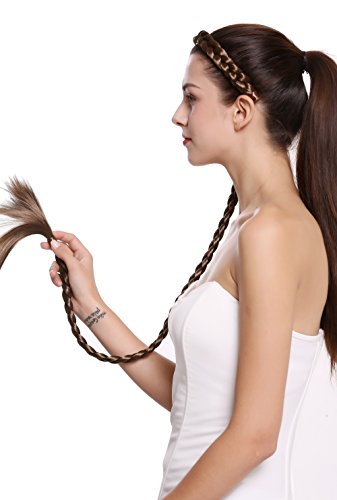 WIG ME UP- N1038-12 Extensión de pelo aro de pelo trenzado con trenza muy larga traje castaña clara 95 cm