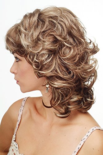 WIG ME UP- Peluca para mujeres media larga castaña rubia teñida muy voluminosa los años 80 diva rizada ondulada DW573-12-26