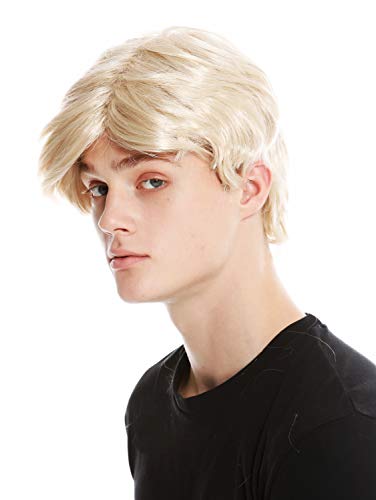 WIG ME UP- PW0174-ZA83 Peluca Hombre Corta Raya Carnaval Viejo Abuelo Color Rubio Dorado