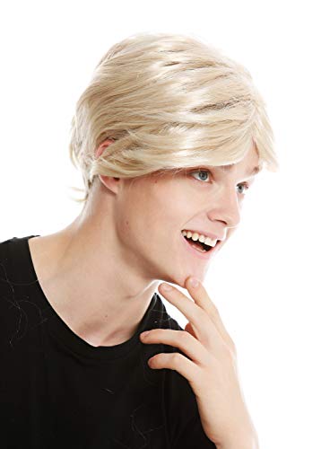 WIG ME UP- PW0174-ZA83 Peluca Hombre Corta Raya Carnaval Viejo Abuelo Color Rubio Dorado