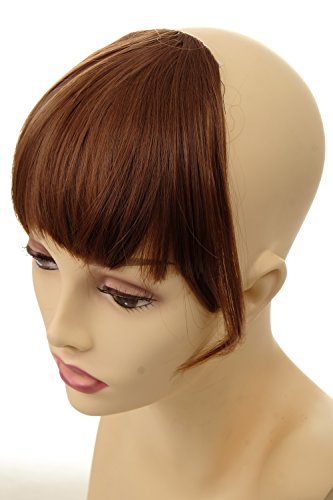 WIG ME UP- YZF-W1030-30 Flequillo postizo de clip, con mechones a los lados castaño cobrizo claro