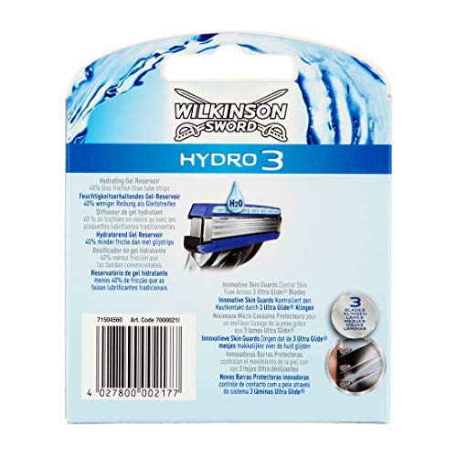 Wilkinson Hydro3 - Cuchillas de afeitar (8 unidades)