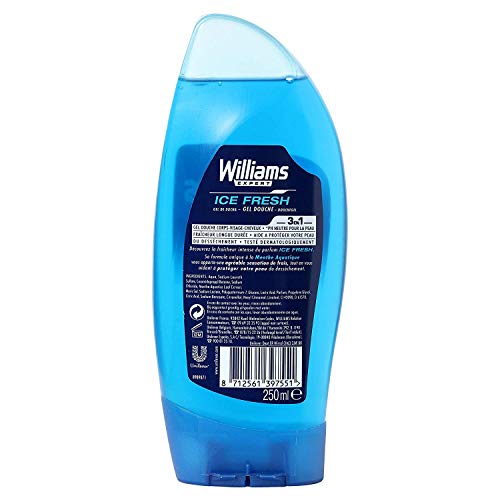 Williams Ice Fresh Gel de Ducha - 3 Recipientes de 250 ml - Total: 750 ml