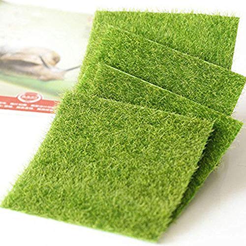 Wohlstand 2 Pcs Césped Artificial hierba de césped de plástico interior al aire libre hierba sintética Miniatura Micro Paisaje Musgo para Decoración de Jardín Musgo Artificial verde 30 * 30cm