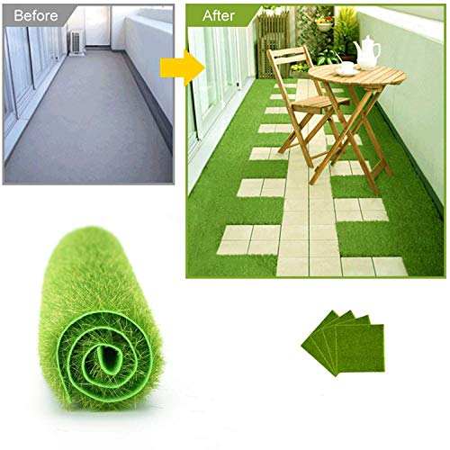 Wohlstand 2 Pcs Césped Artificial hierba de césped de plástico interior al aire libre hierba sintética Miniatura Micro Paisaje Musgo para Decoración de Jardín Musgo Artificial verde 30 * 30cm