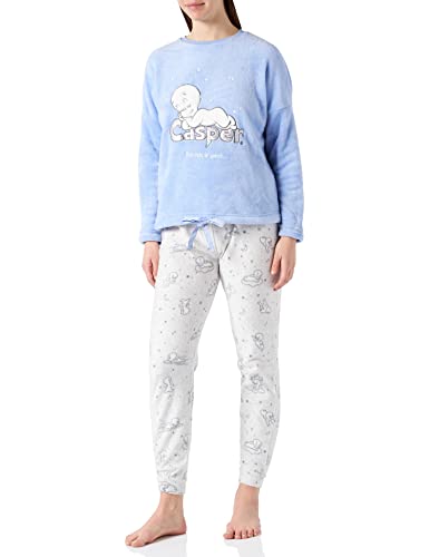 Women' Secret Juego de pijama ST CA CASPER PJ LONG SLEEVES LONG PANT PYJAMA 3132044 Azul Claro ,XL para Mujer