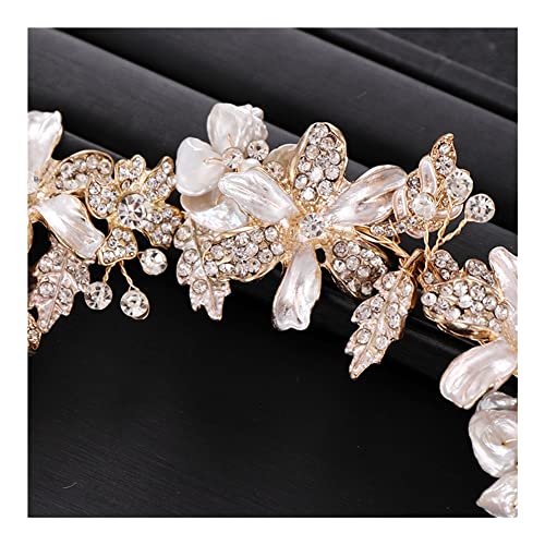 WQTR Tiara Accesorios for el Cabello de Moda de la Boda de Oro Rhinestone de Oro Cristal DIEADOR DIEJA Nombres Tiara Boda DIEJA DE LA JOYERA HECHADA Accesorios Tiaras de Boda Nupcial