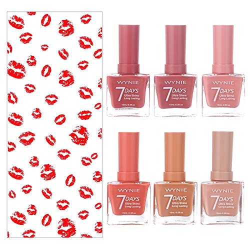 WYNIE JUMBO Nail Polish Pack 09 - Esmalte de Uñas Secado Rápido y Larga Duración en tamaño Jumbo pack Love Nudes - 15 ml - 6 unidades