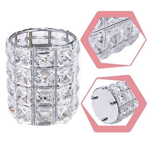 XCOZU Soporte para brochas de maquillaje, Organizador de maquillaje soporte para pinceles, Almacenamiento de maquillaje para brochas, Cejas, lápices, plata