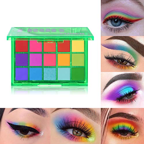 Xin Hai Yuan Partido del Dulce Sombra de Ojos Pallete neón Maquillaje Paleta 15 del Reflejo del Brillo Mate Tonos metálicos Desnuda blendable Polvo del Pigmento,Fruit Punch