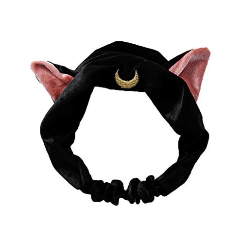 Xinjieda Women Cat Ears Headband Face Wash Cosmetic Hair Hoop Make up Headwear Shower Yoga Hair Band