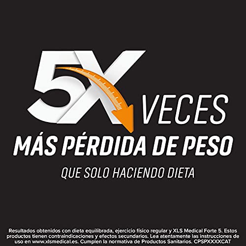 XLS Medical Forte 5 Sticks + Plan Nudge, Servicio De Nutricionistas Gratis. Tratamiento De 1 Mes, Sabor A Piña, color Blanco, 90 sticks granulados, 500 g