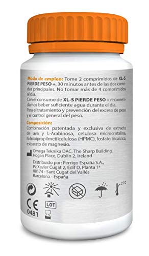 XLS Pierde Peso Plus | Reduce Grasas y Azúcares | Con ingredientes naturales que permiten disminuir la absorción de grasas y carbohidratos | Para adelgazar de forma saludable | 120 Uds